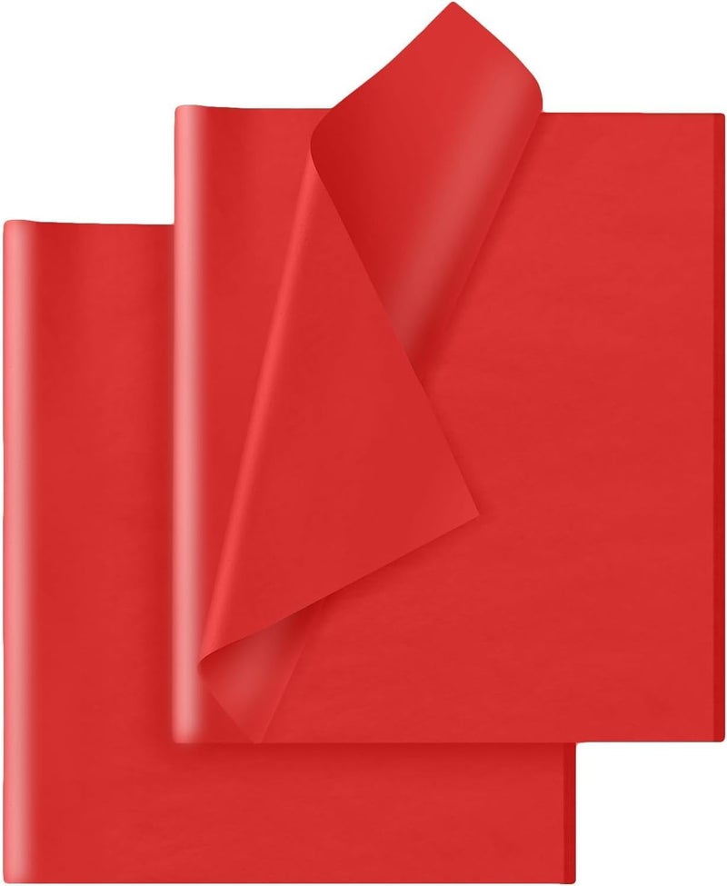 Hlonon Red Tissue Paper for Gift Bags - 30 Sheets of Red Wrapping Tissue Paper Bulk Packaging Paper for Weddings Birthday DIY Project Christmas Gift Wrapping Crafts Decor (14 x 20 Inch) - Image 1